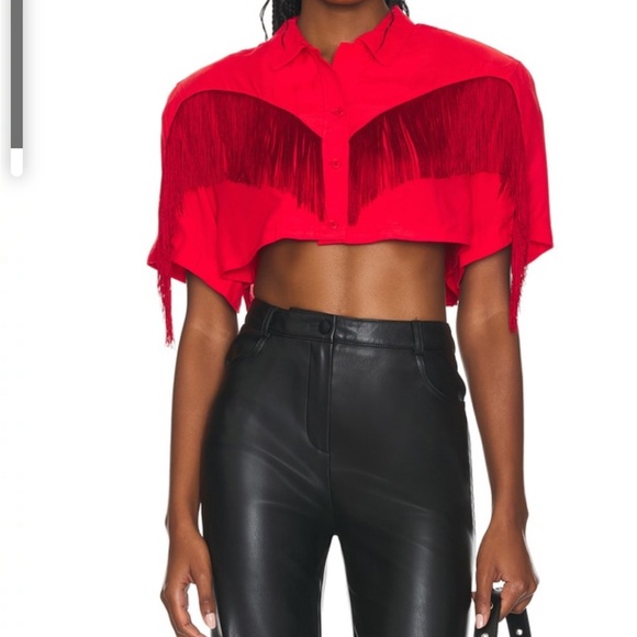 OAK leopard print silk cropped top, Sz Xsmall - Picture 8 of 8